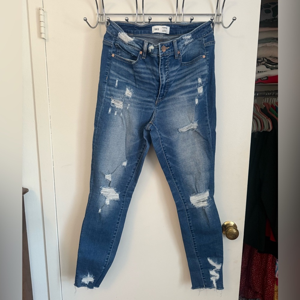 BKE Parker Distressed Skinny Jeans